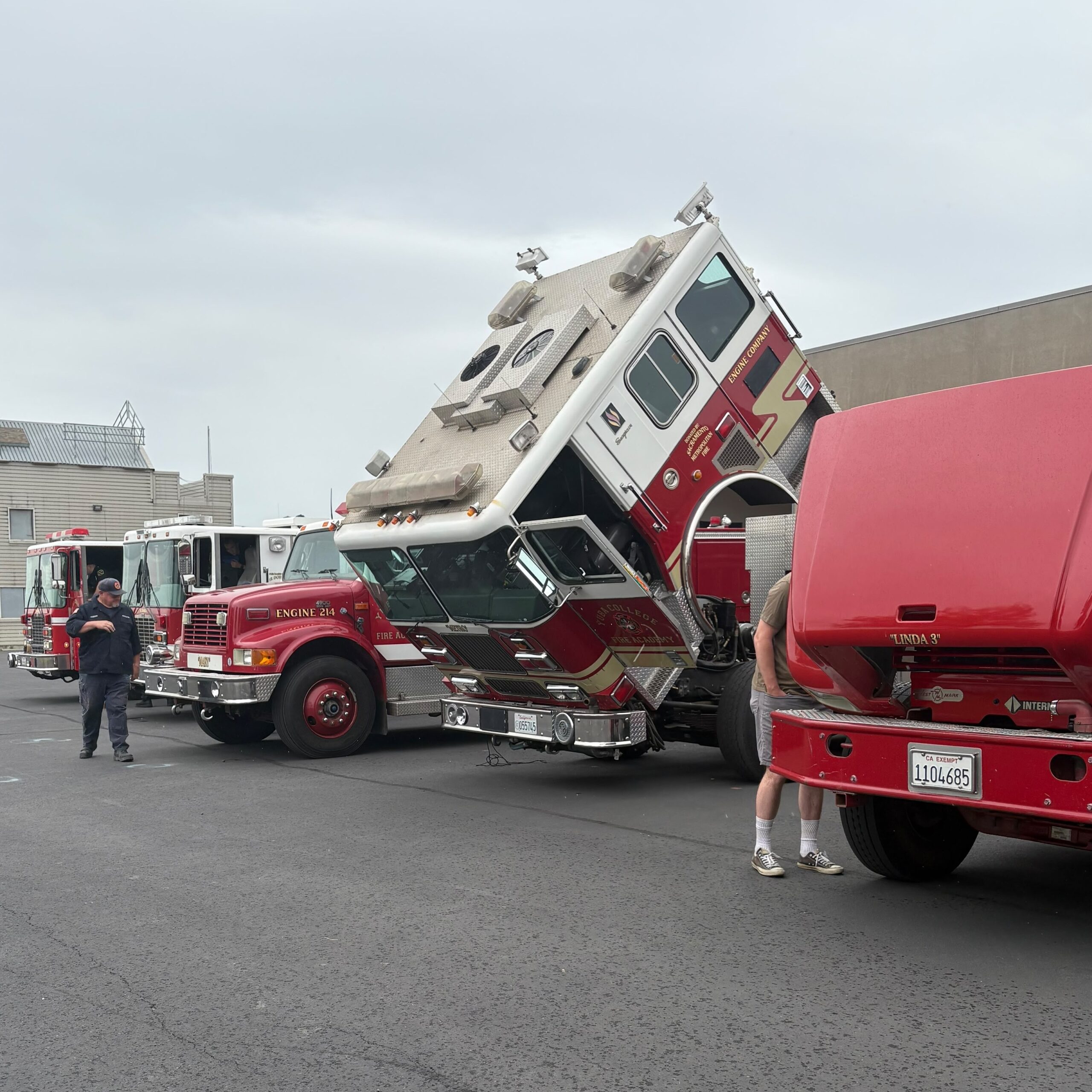 FFPD volunteers training on engine apparatus at Sacramento Metropolitan Fire