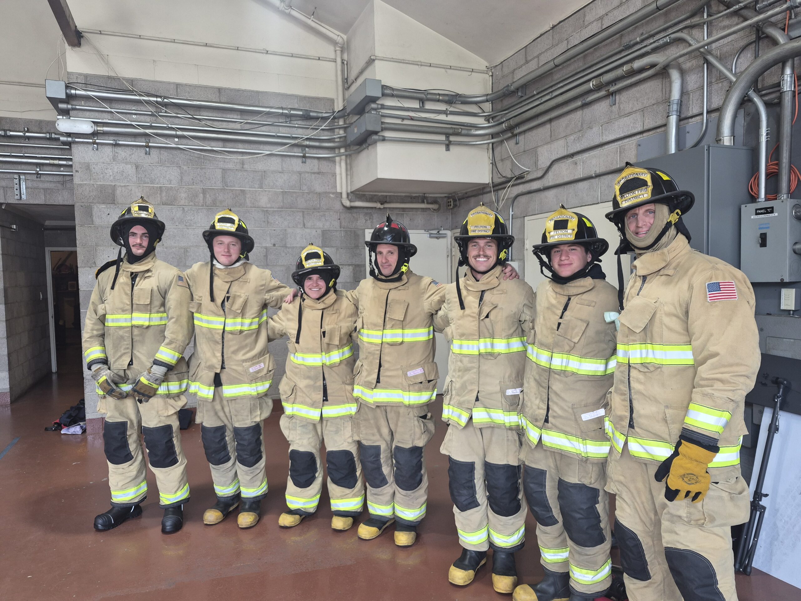 FFPD new recruits in full turnout gear